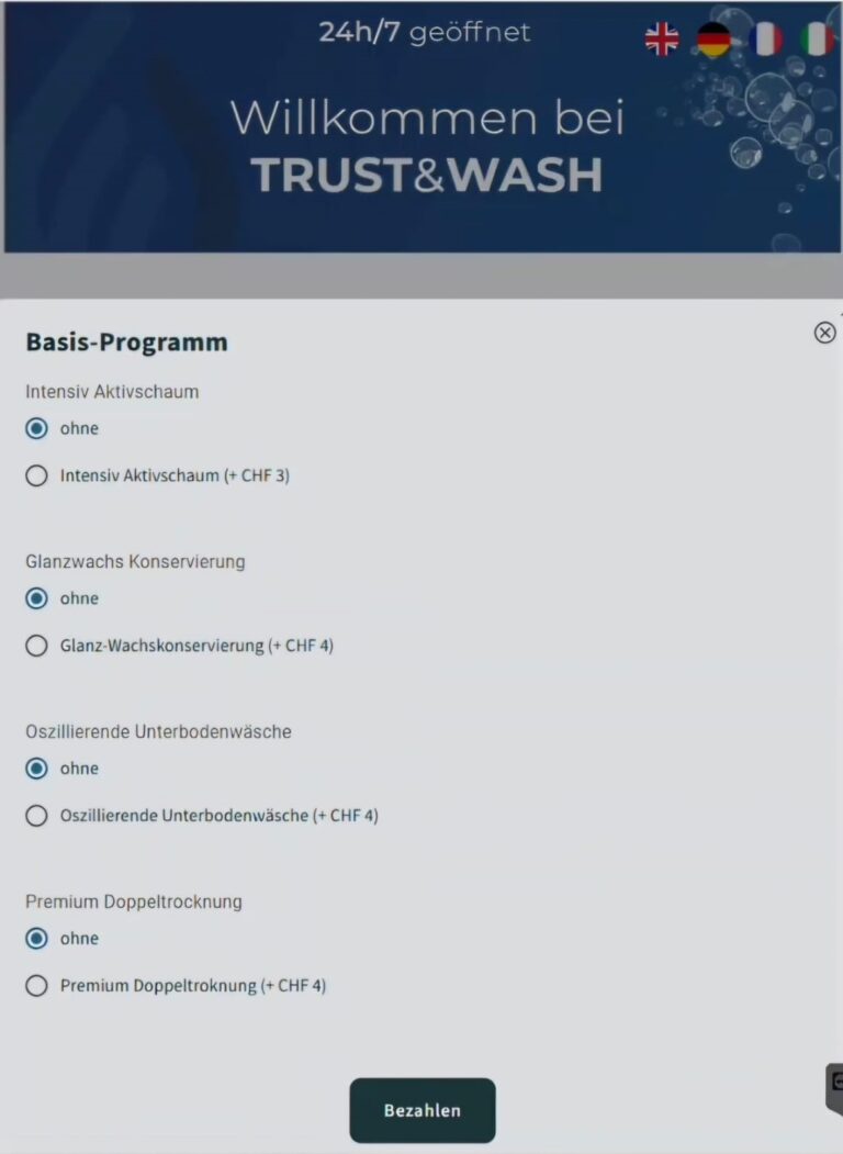 Trust-and-Wash-Zusatz